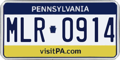 PA license plate MLR0914