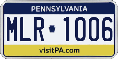 PA license plate MLR1006