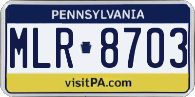 PA license plate MLR8703