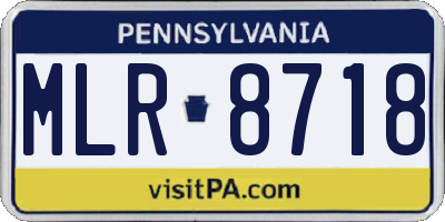 PA license plate MLR8718