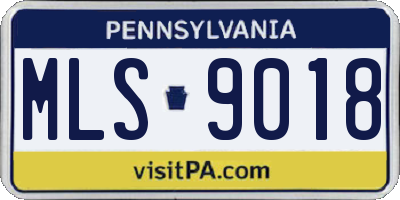 PA license plate MLS9018