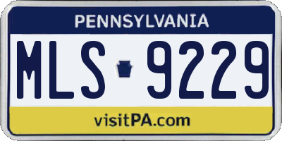 PA license plate MLS9229