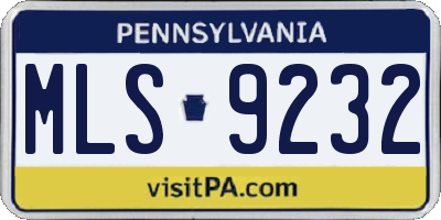 PA license plate MLS9232
