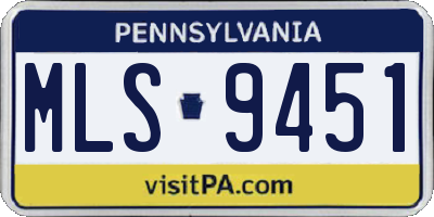 PA license plate MLS9451