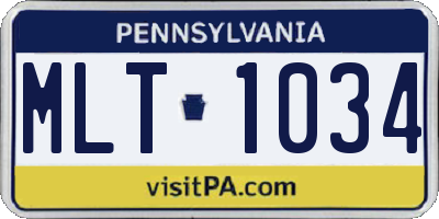 PA license plate MLT1034