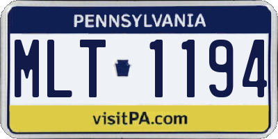 PA license plate MLT1194