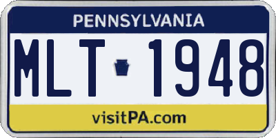 PA license plate MLT1948