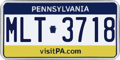 PA license plate MLT3718