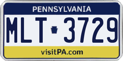 PA license plate MLT3729