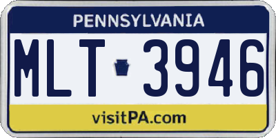 PA license plate MLT3946
