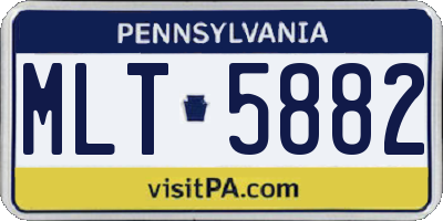PA license plate MLT5882