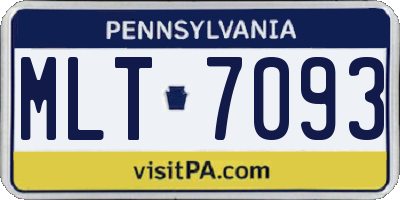 PA license plate MLT7093