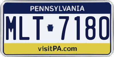 PA license plate MLT7180