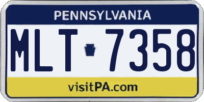 PA license plate MLT7358