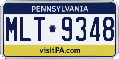 PA license plate MLT9348