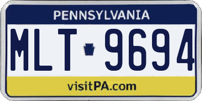 PA license plate MLT9694
