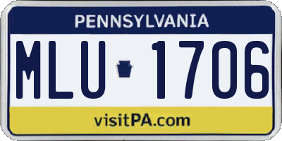 PA license plate MLU1706