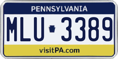PA license plate MLU3389