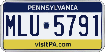 PA license plate MLU5791