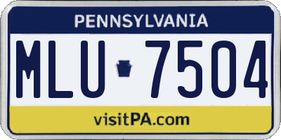 PA license plate MLU7504