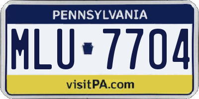 PA license plate MLU7704