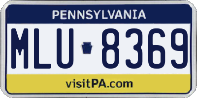 PA license plate MLU8369