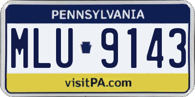 PA license plate MLU9143