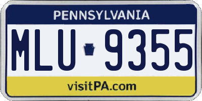 PA license plate MLU9355