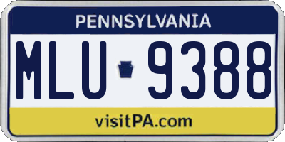 PA license plate MLU9388
