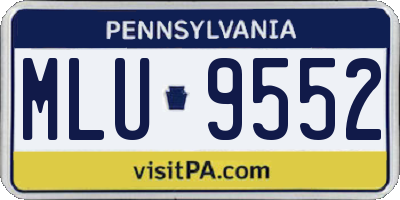 PA license plate MLU9552