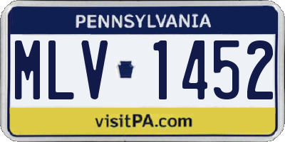PA license plate MLV1452