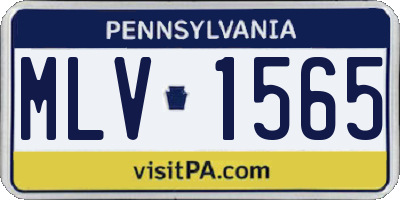 PA license plate MLV1565