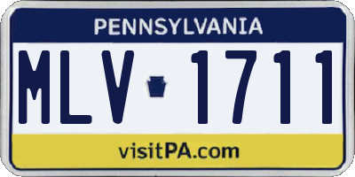 PA license plate MLV1711