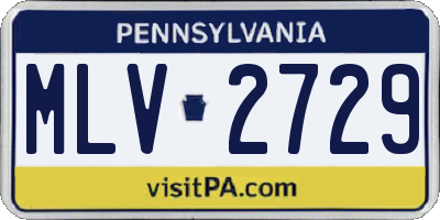 PA license plate MLV2729