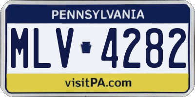 PA license plate MLV4282