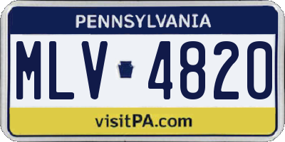 PA license plate MLV4820