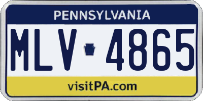 PA license plate MLV4865