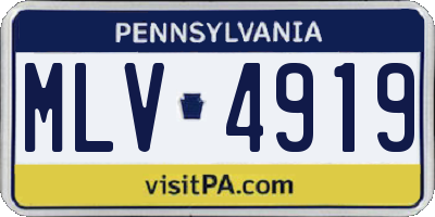 PA license plate MLV4919