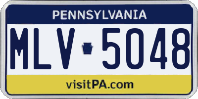 PA license plate MLV5048
