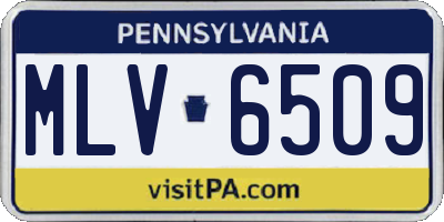 PA license plate MLV6509
