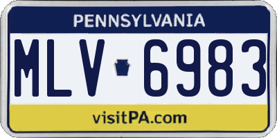 PA license plate MLV6983