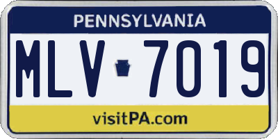 PA license plate MLV7019