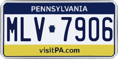 PA license plate MLV7906