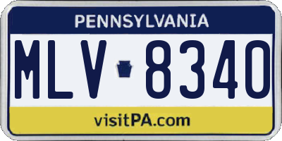 PA license plate MLV8340