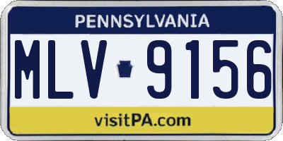 PA license plate MLV9156