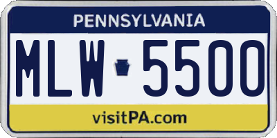 PA license plate MLW5500