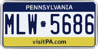 PA license plate MLW5686