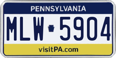 PA license plate MLW5904