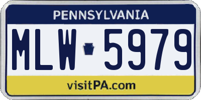 PA license plate MLW5979