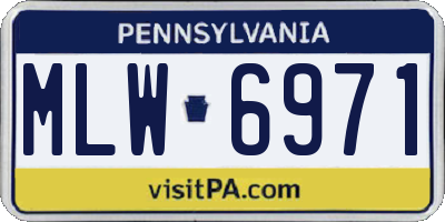 PA license plate MLW6971